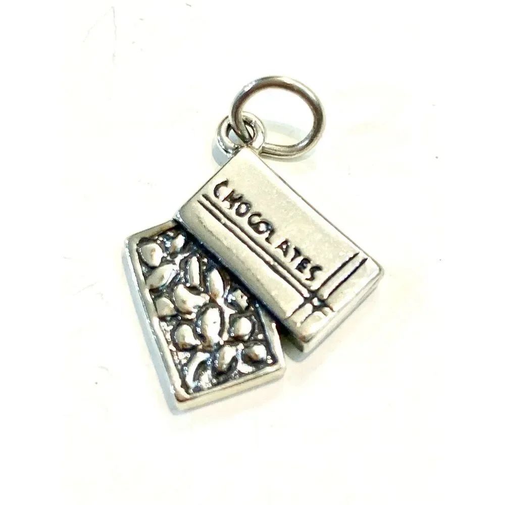 .925 Vintage Chocolate Box Candy Sterling Silver Jewelry Charm #valentines